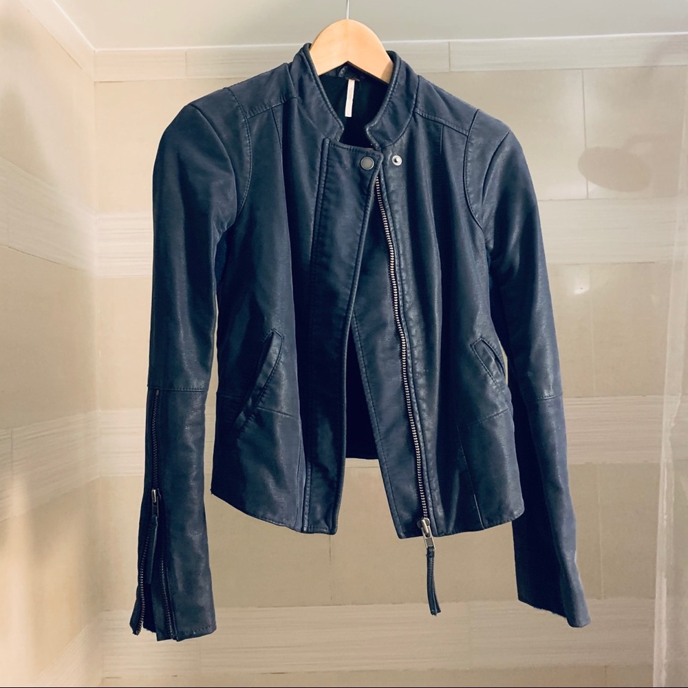 Free People Vegan leather Moto Jacket
